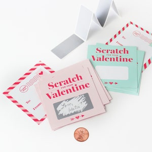 Scratch-off Valentines // kids DIY Valentines, unique valentines, love coupons, child's valentines, Valentine's Day Cards image 6