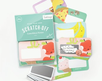 24 Scratch-off Lunchbox Notes  // Back to school, lunch box note, first day of school gift, kids lunches