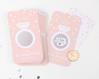 Scratch-off Cards  // Bridal Shower Game, Scratch-off Game, Virtual Bridal Shower Activity, Bachelorette Party Games // Champagne Pink