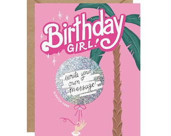Barbie Birthday Girl Scratch- off Card // Birthday Card