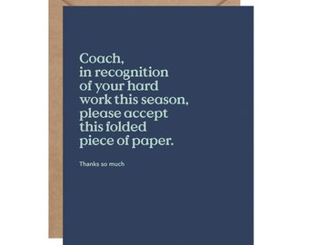 Funny Coach Thank You Card