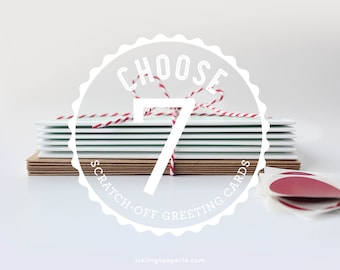 Choose 7 Scratch-off Greeting Cards // Mix and Match