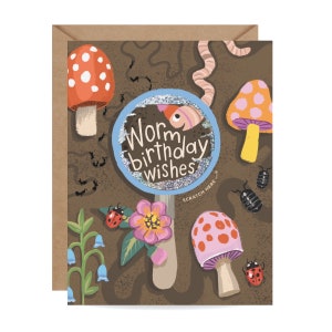 Worm Birthday Wishes Scratch-off // Geburtstagskarte