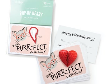 Kitten Pop-up Valentines // kids valentines, fun valentines, diy valentines, Valentine's Day cards, classroom valentines, pop-up cards