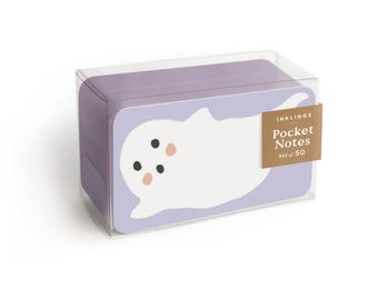 Ghost Pocket Notes™ - Box of 50 Halloween place cards, gift tags, boo basket enclosure cards, Halloween party favors