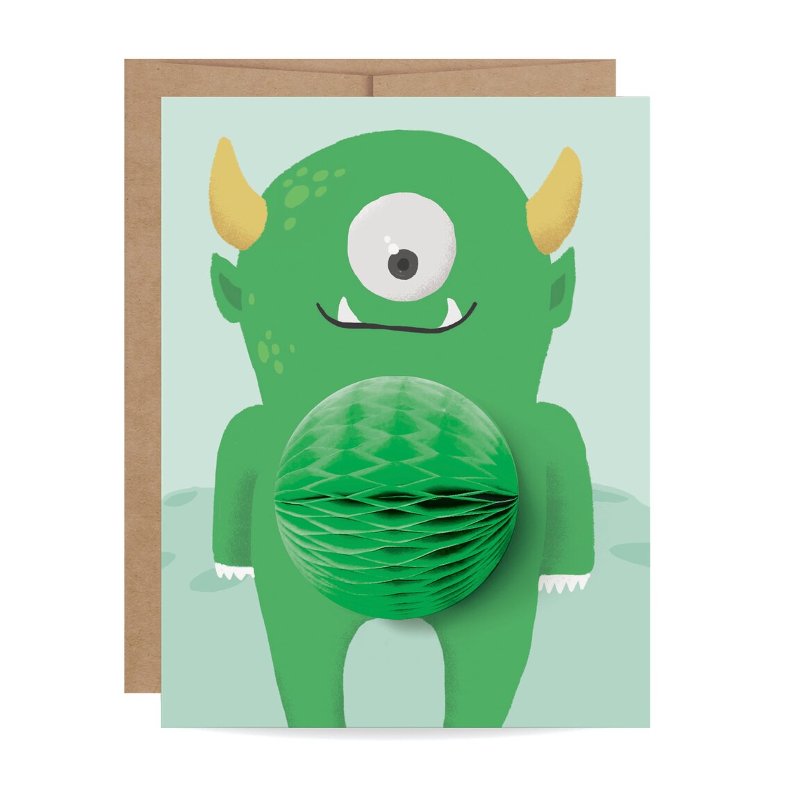 Popup Monster Card // Kid Birthday Card Monster Party Boy Etsy