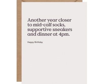 Mid-Calf Socks Funny Birthday Card