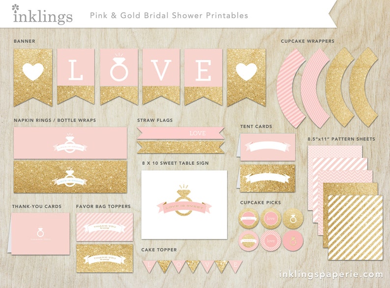 Bridal Shower Activity Party Game Bridal Bingo Cards Bridal Shower Game Bachelorette Party Game Champagne Pink