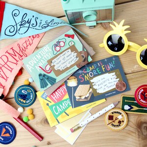 Camp Scratch-off Mini Notes // Summer camp letter, kids camp gift, camp care package, smores, camp card, overnight camp image 4