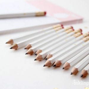 12 Pink and Gold Foil Heart Mini Pencils // Bridal or Baby Shower Game Pencils, Mini Pencils, Golf Pencils, Wedding Pencils, Shower Favor image 3