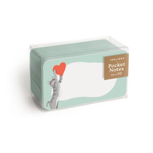 50 Kitten Heart Pocket Notes™ - Biglietti per il pranzo, piccole carte, biglietti in miniatura, segnaposto, etichette regalo