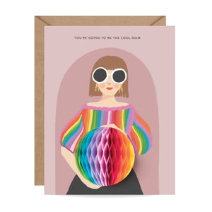 Pop-up Karte Cool Mom - Schwangerschaft / Baby / New Mom Karte