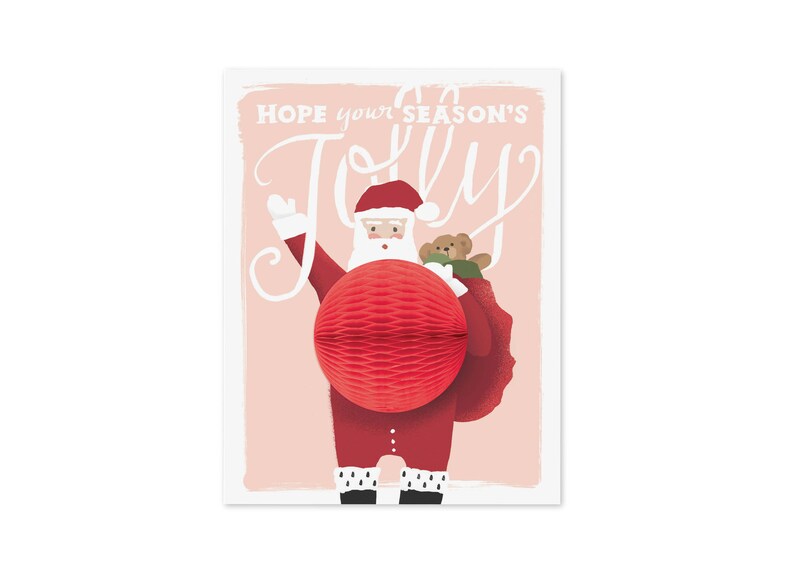 Pop-Up Christmas Card // Snowman // Christmas card, winter card, snowman, holiday card, honeycomb, children's card, Let the good times roll image 6