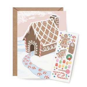 Stickerscènekaart - peperkoekhuisje