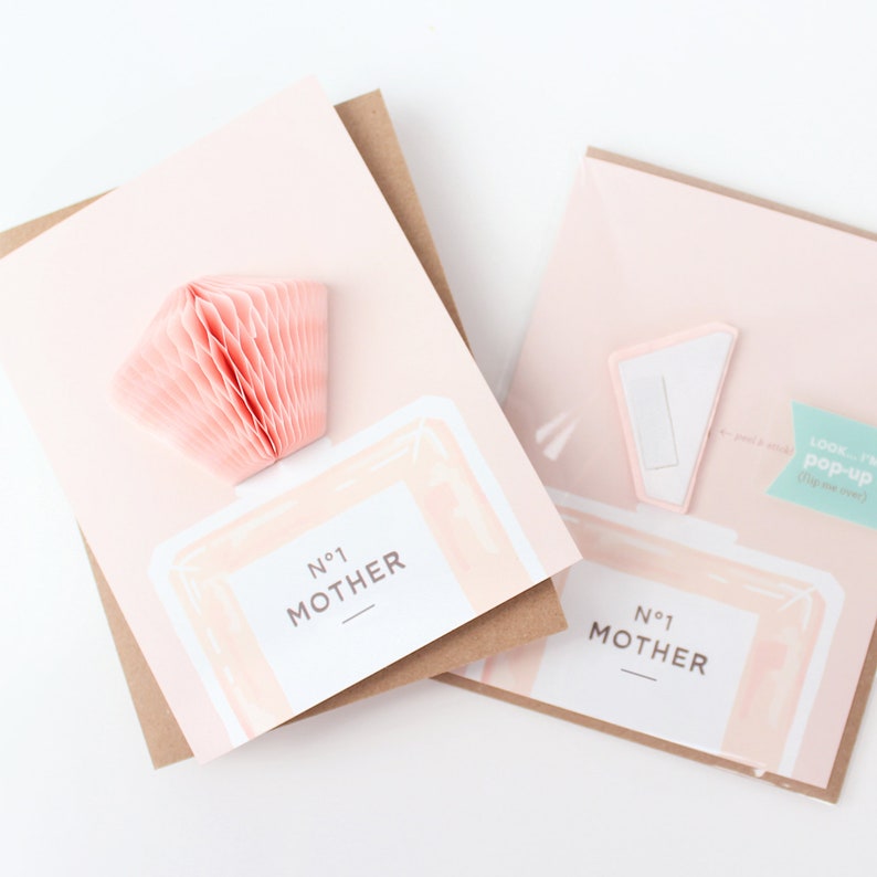 Pop-up Mother's Day Card // No.1 Mother, Mom Card, Happy Mother's Day, Perfume Pop-up Card image 4