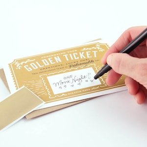 Scratch-off Golden Ticket Greeting Card // Write Your Own Message // Gold foil, mystery card, happy birthday, hidden gift, surprise card image 2