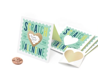 Scratch-off Valentines // Mint Cards //  DIY Valentines, unique valentines, gender-neutral child's valentines, Valentine's Day Cards