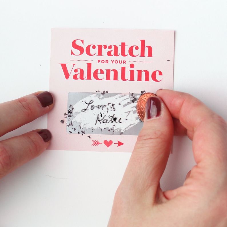 Scratch-off Valentines // kids DIY Valentines, unique valentines, love coupons, child's valentines, Valentine's Day Cards image 2