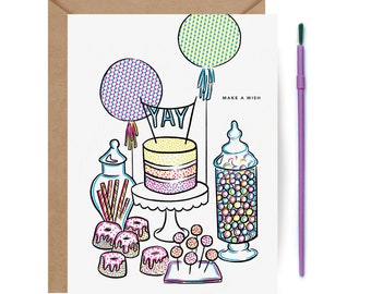 Paint With Water - Sweet Table // Birthday Card