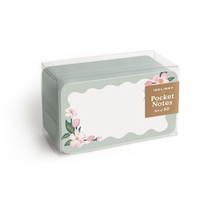 Box mit 50 Frühlingsblüten Pocket Notes® - Lunchbox-Notizen, winzige Kärtchen, Miniaturkarten, Tischkarten, Geschenkanhänger