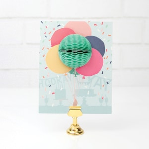 Cartão de felicitações pop-up // Balões // cartão de aniversário, feliz aniversário, cartão de aniversário infantil, balão pop-up