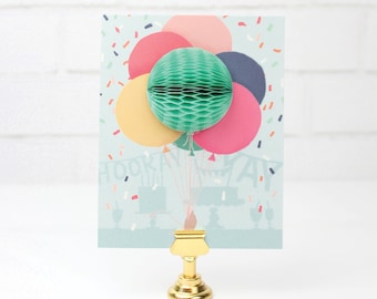 Pop-Up Greeting Card // Balloon Bunch // birthday card, happy birthday, kid birthday card, balloon pop-up