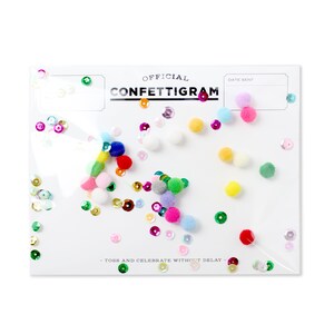 Confettigram Pom Pom // Cartão de aniversário, Cartão de confete, Presente de aniversário surpresa