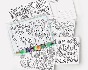 Color-In Postcard Kit- Thank You