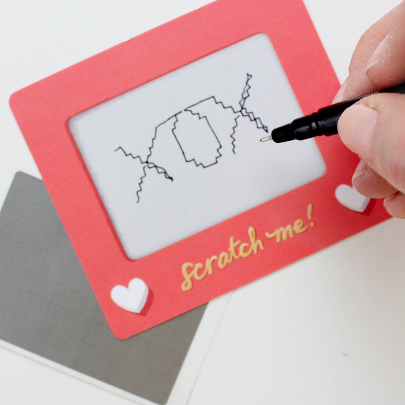 kids valentine, scratch-off valentine, valentine's day, diy valentine, printable valentine, etch a sketch, unique valentine, classroom valentine, scratcher, heart valentine