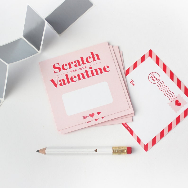 Scratch-off Valentines // kids DIY Valentines, unique valentines, love coupons, child's valentines, Valentine's Day Cards image 5