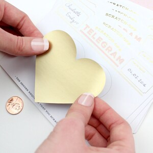 Scratch-off Telegram // Classic Cream & Black //Write in card for pregnancy announcement, birthday card, be my bridesmaid, or thank you card 画像 3