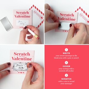 Scratch-off Valentines // kids DIY Valentines, unique valentines, love coupons, child's valentines, Valentine's Day Cards image 7