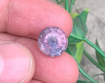 6.16 Carats Natural Bicolor Tourmaline Gemstone - Round Cut from Afghanistan