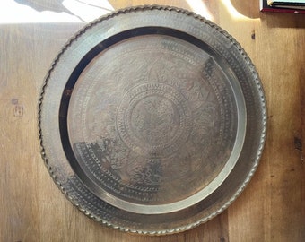 Large Vintage 24" Chinese Brass Tray
