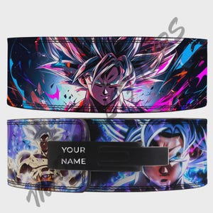 Goku Anime Lever Belt: Custom Leather Weightlifting Gym Belt