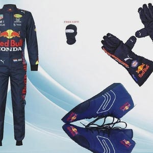 Handmade Red Bull Racing Suit: CIK/FIA Level 2 Karting Suit with Gloves & Shoes