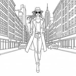 Fashion Girl Coloring Pages – Stylish Outfits Printable for Teens & Adults (PDF ZIP)