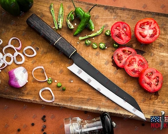 Chef Knife Handmade | Japanese Style Kitchen Toto Knife | Stainless Steel Blade | Custom Chef Gift | Sharp Professional Cook Knife |