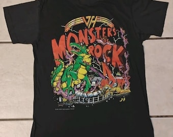 Vintage 80s VAN HALEN Monsters of Rock 1988 Tour Concert T-shirt