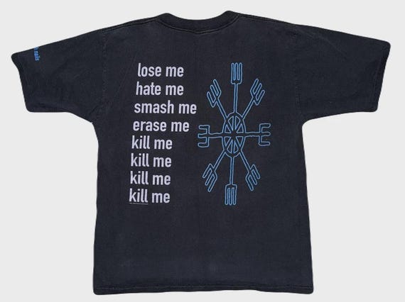 Vintage Graphic Nine Inch Nails Eraser Lyrics Rock Grunge Tour T