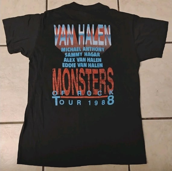 Vintage Graphic Van Halen Monster of Rock Tour 1988 T-shirt Size S
