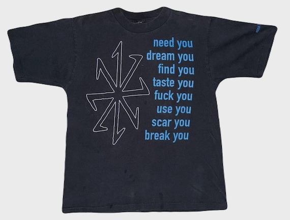 Vintage Graphic Nine Inch Nails Eraser Lyrics Rock Grunge Tour T