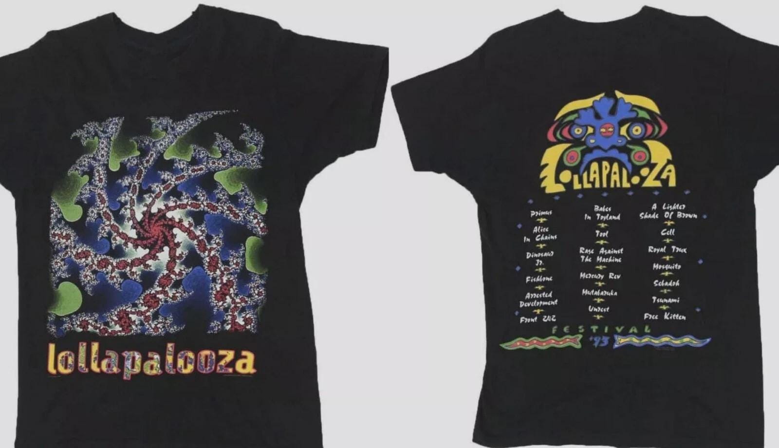 Vintage Graphic Lollapalooza 1993 Music Festival T-shirt Two Sides 