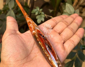 Handmade Rosewood Resin Crochet Hooks – Comfortable Grip, Multi-Size Set for All Projects | Crimora