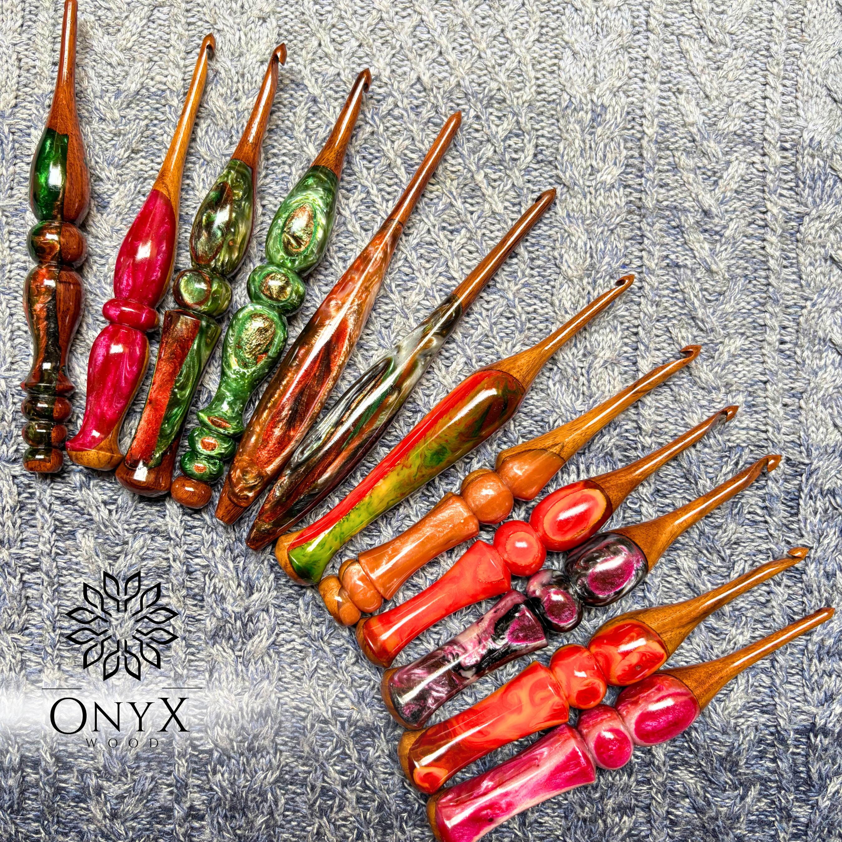 Handcrafted Handles | Crochet Hook Set – Rosewood & Resin | Celestial ...