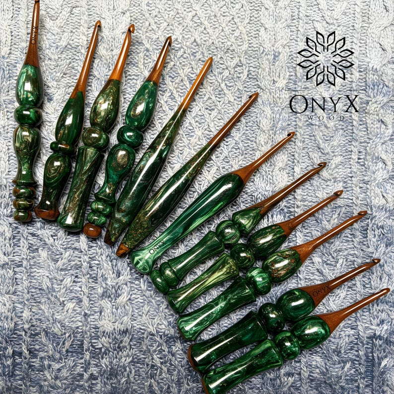 Handcrafted Handles | Crochet Hook Set – Rosewood & Resin | Celestial ...