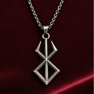Berserk Silver Pendant: Handmade 925 Sterling Anime Necklace