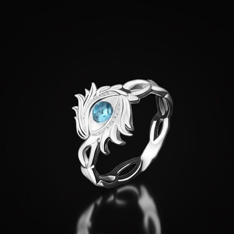 Gojo Blue Gemstone Ring: Handmade Sterling Silver Anime Jewelry - Etsy