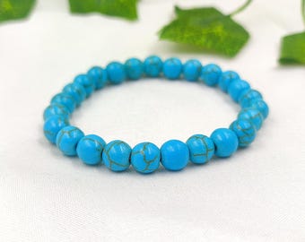Turquoise Gemstone Bracelet: Handmade Beaded Healing Jewelry