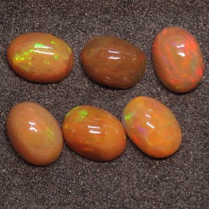 4.65 Carat Natural Ethiopian Opal Lot - Oval Shape Opal - Colourful Cabochon Loose Gemstones - Jewellery Making Gemstone